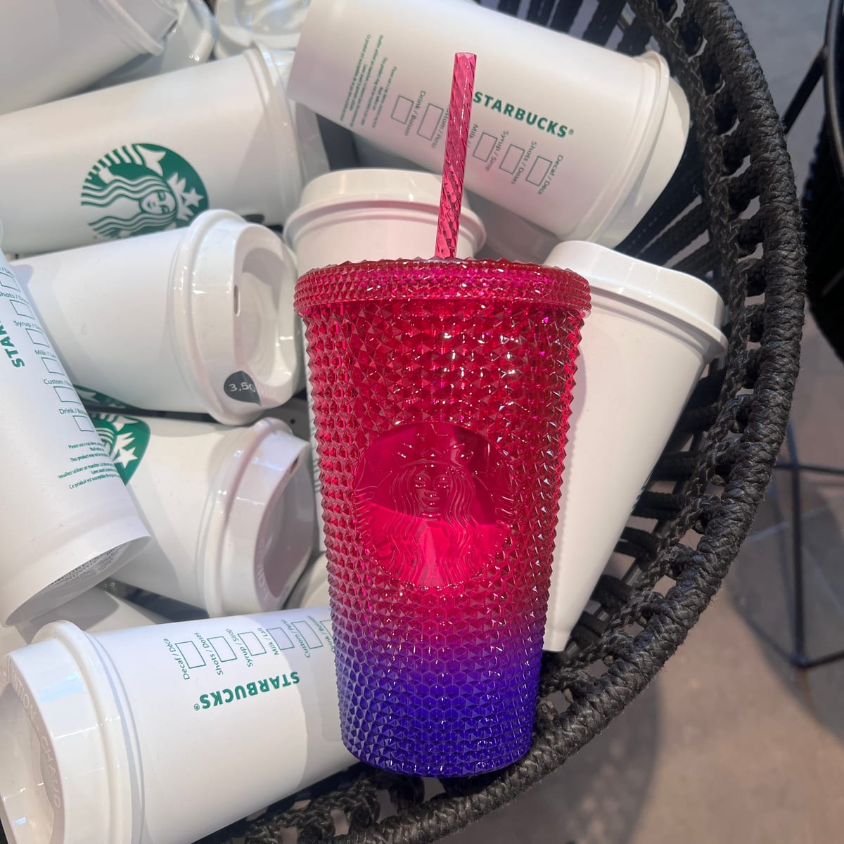 Disneyland Paris Starbucks Studded Castle Print Cup view 3