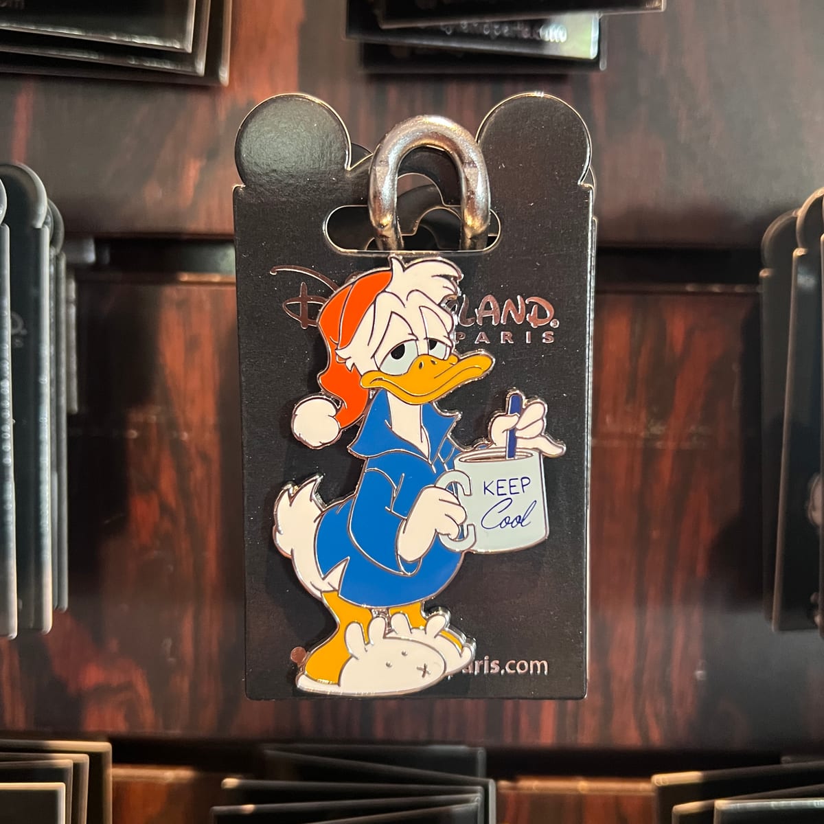 Disneyland Paris Hot Chocolate Sleepy Donald Duck Pin view 1
