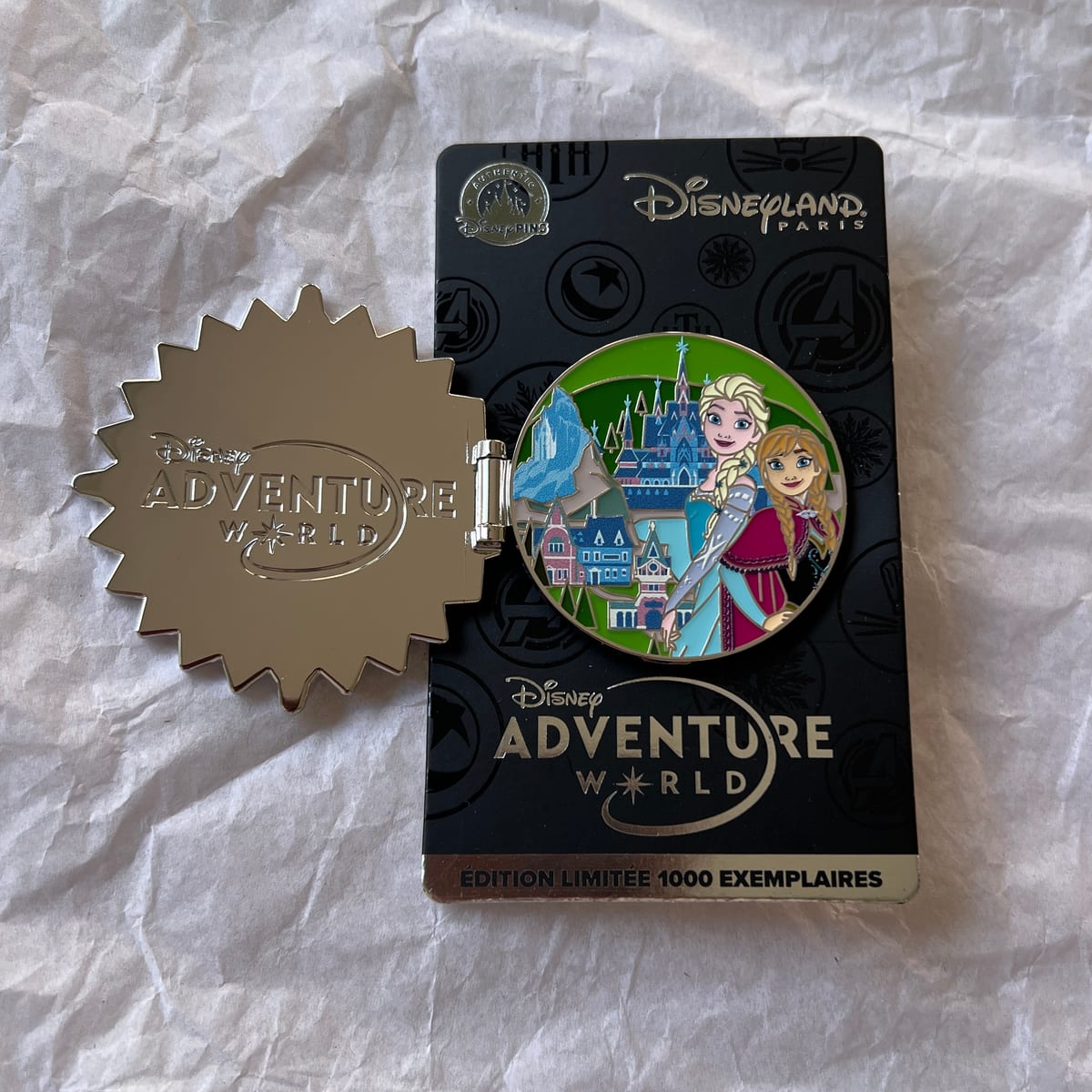 Disneyland Paris Limited Edition Adventure World Frozen Elsa Ana Hinged Pin