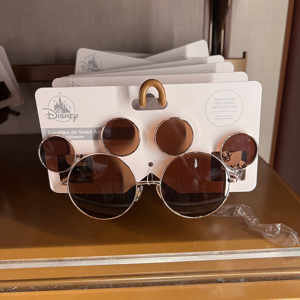 Disneyland Paris Gold Frame Tinted Mickey Mouse Head Sunglasses view 1