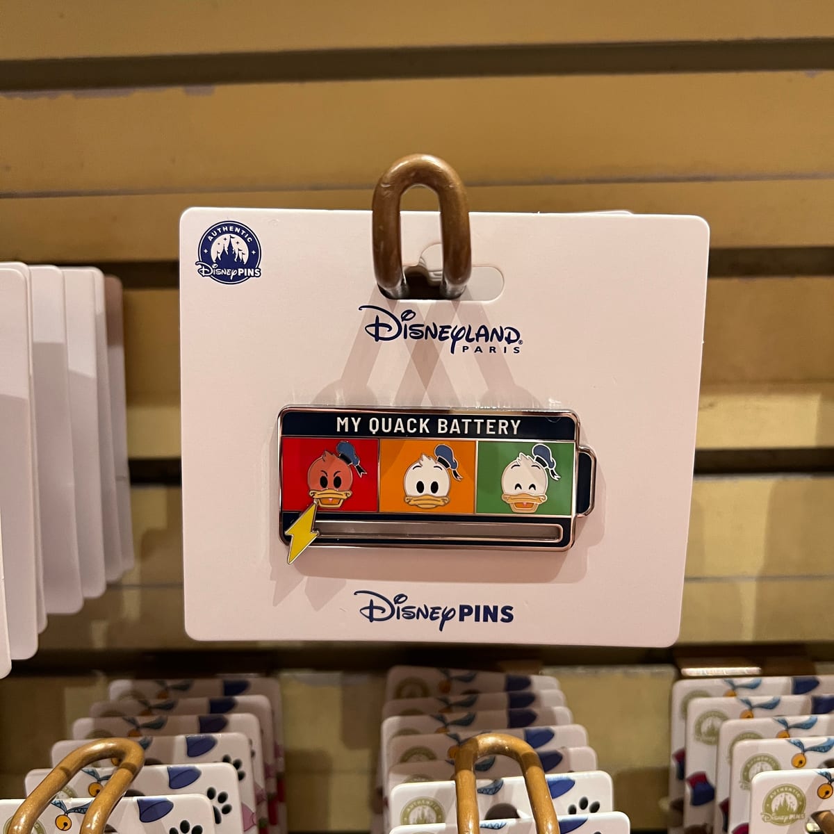 Disneyland Paris My Quack Battery Donald Duck Pin view 1