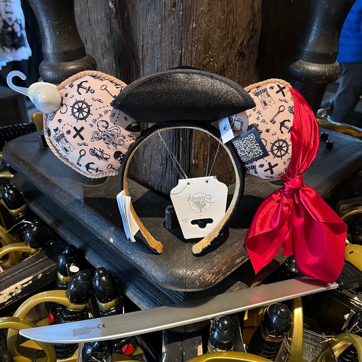 Disneyland Paris Pirates of the Caribbean Hat Red Ribbon Ears view 2