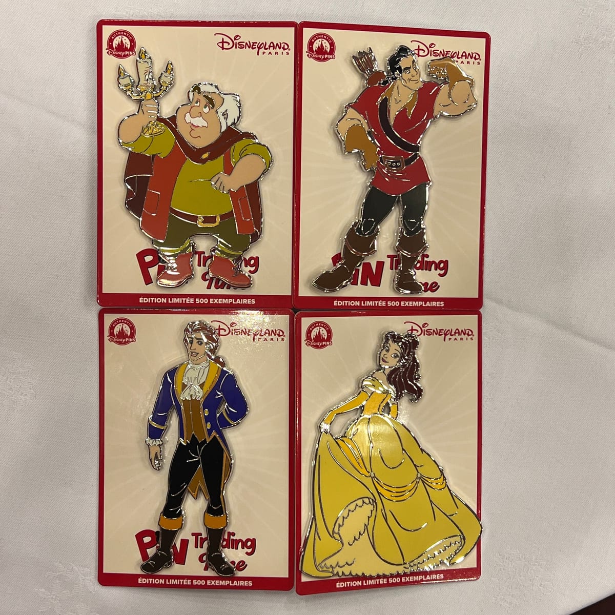 Disneyland Paris Pin Trading Time Beauty and the Beast Set of 4 Pins view 1