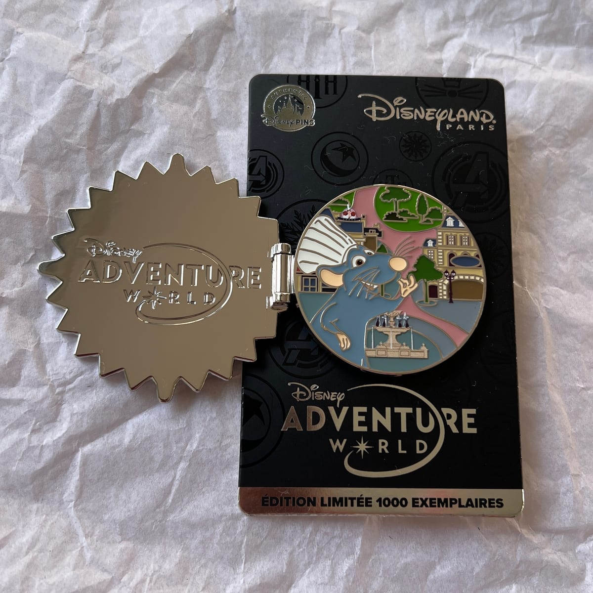 Disneyland Paris Limited Edition Adventure World Ratatouille Remy Hinged Pin view 1