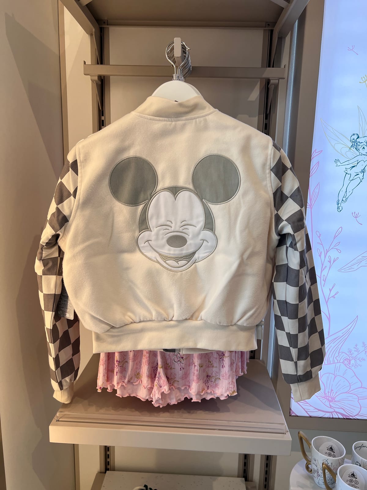 Disneyland Paris x HER Universe Beige Embroidered Mickey Mouse Baseball Jacket view 3