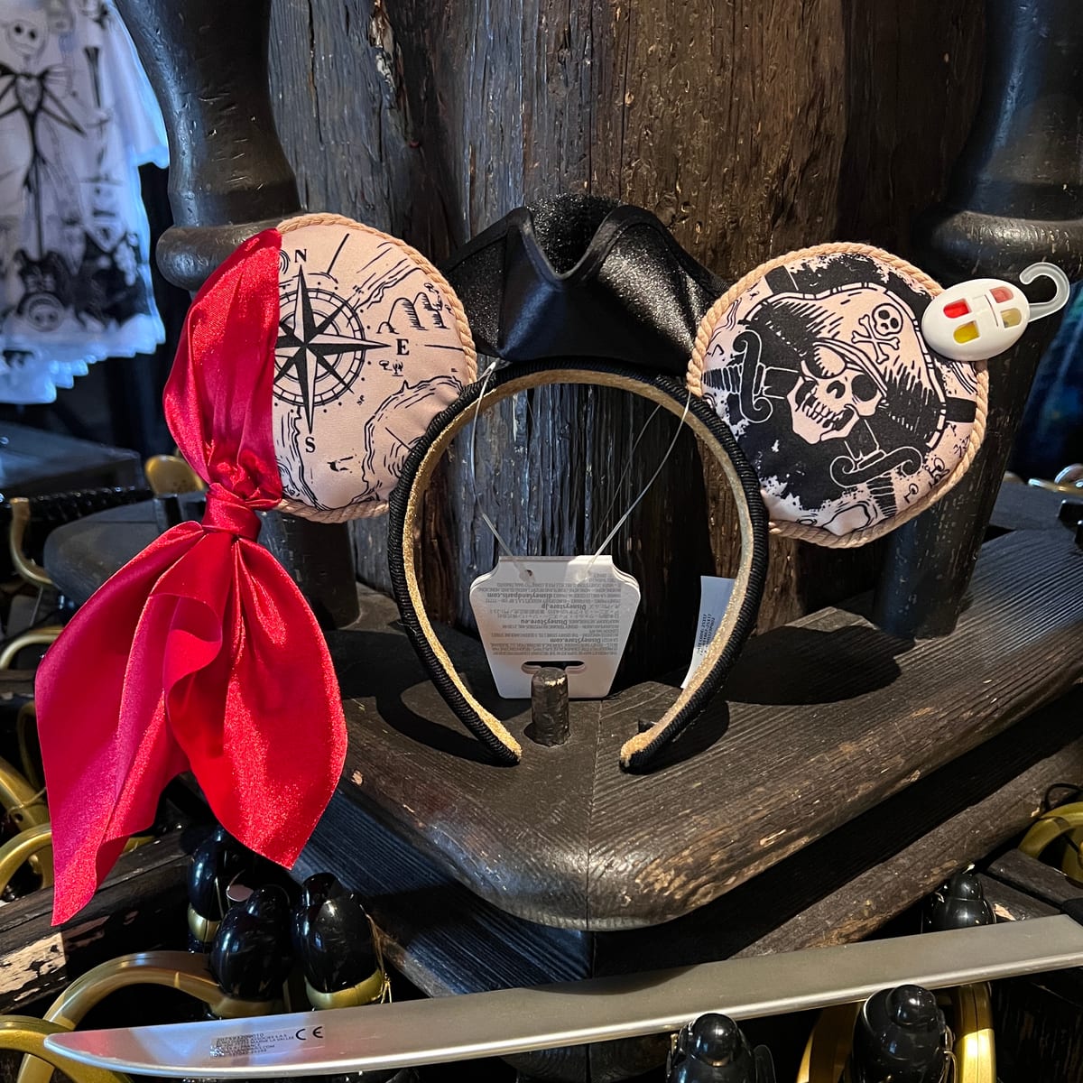 Disneyland Paris Pirates of the Caribbean Hat Red Ribbon Ears view 1