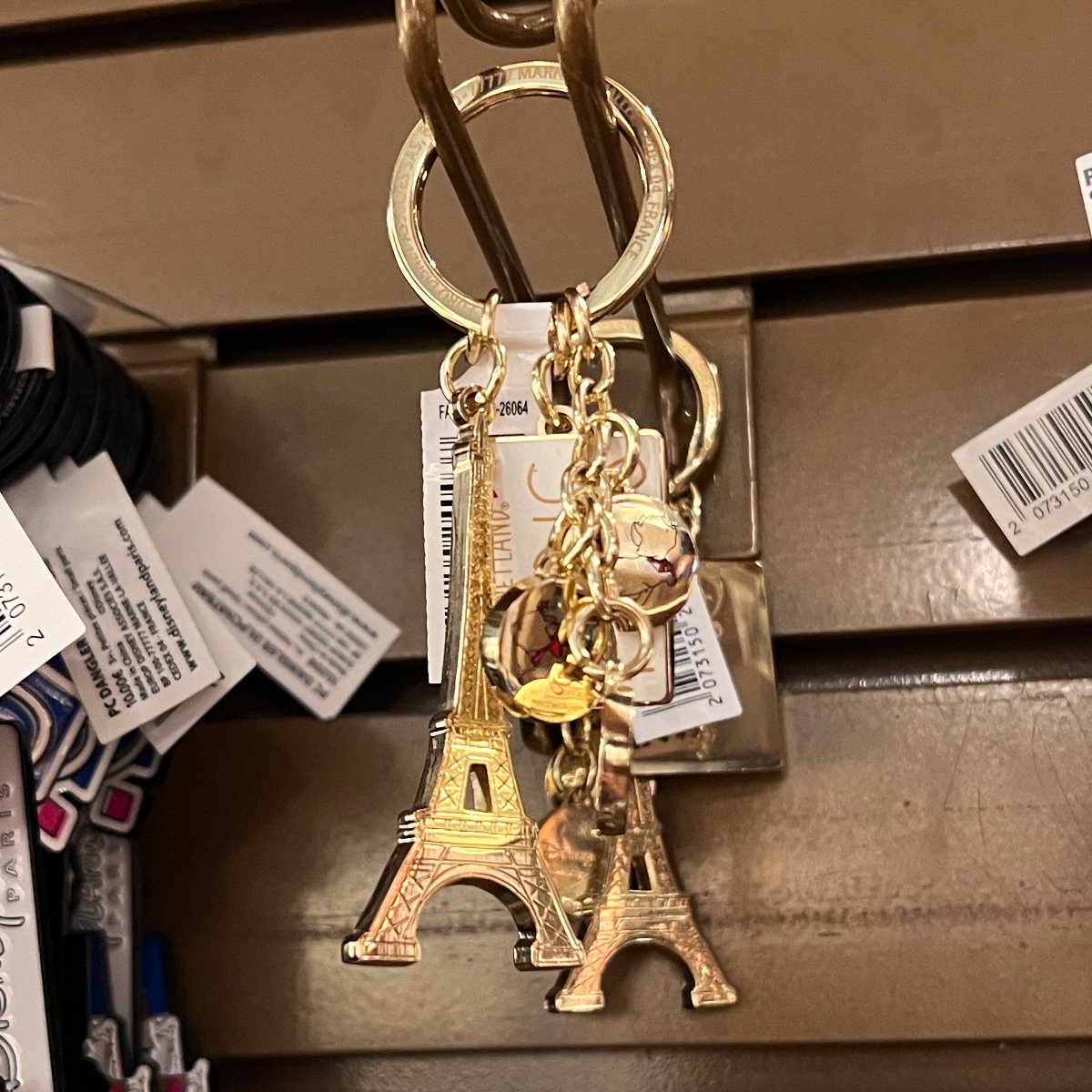 Disneyland Paris Metal Aristocats Paris Eiffel Tower Keyring