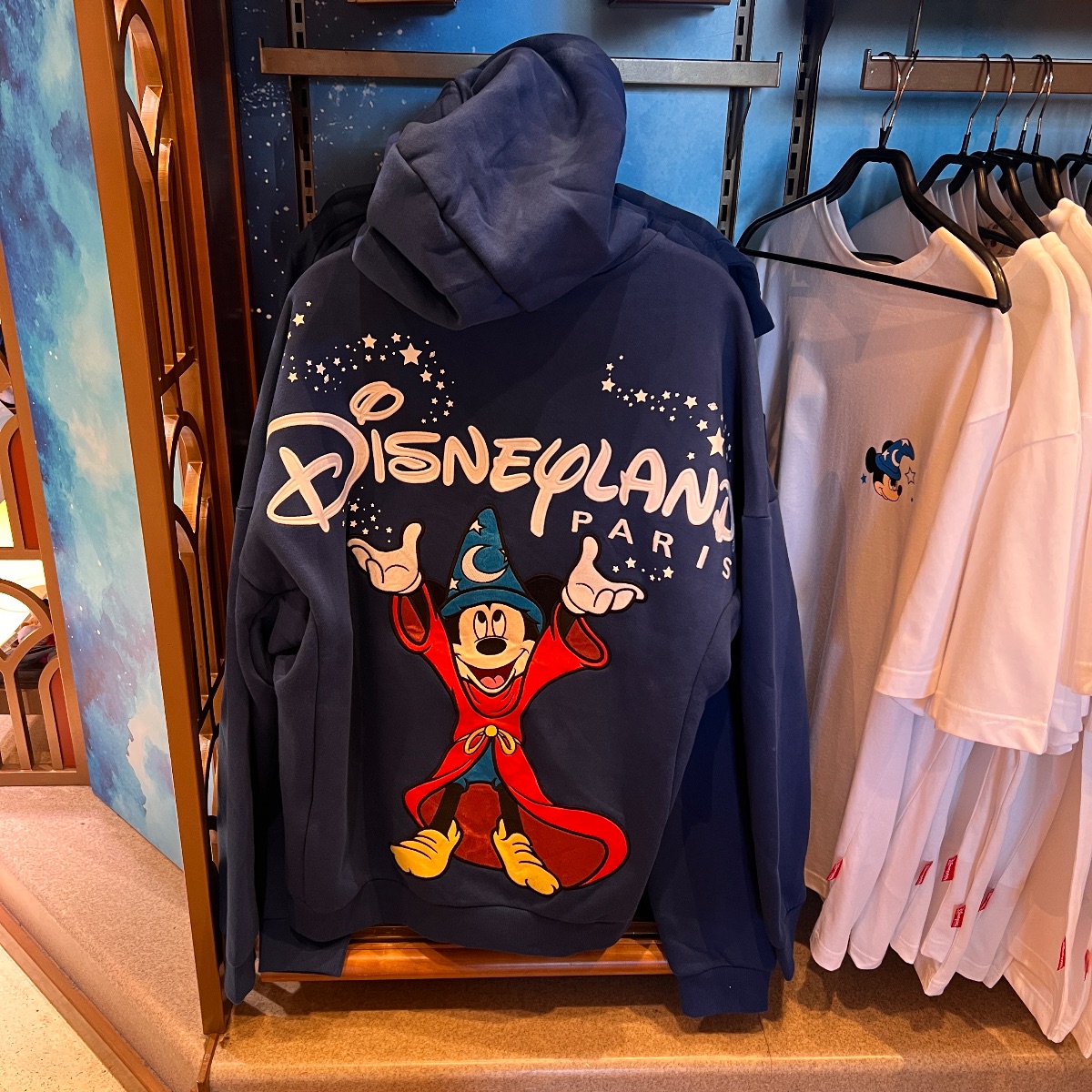 Disneyland Paris Fantasia Sorcerer Mickey Navy Blue Full Zip Hoodie