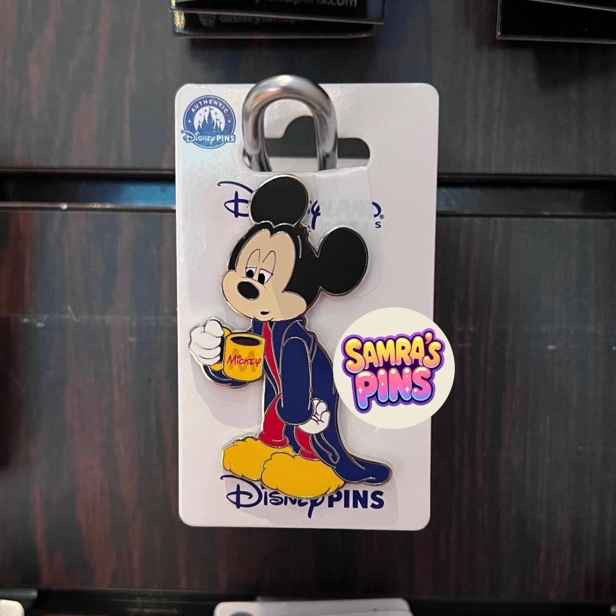 Disneyland Paris Hot Chocolate Sleepy Mickey Mouse Pin view 1