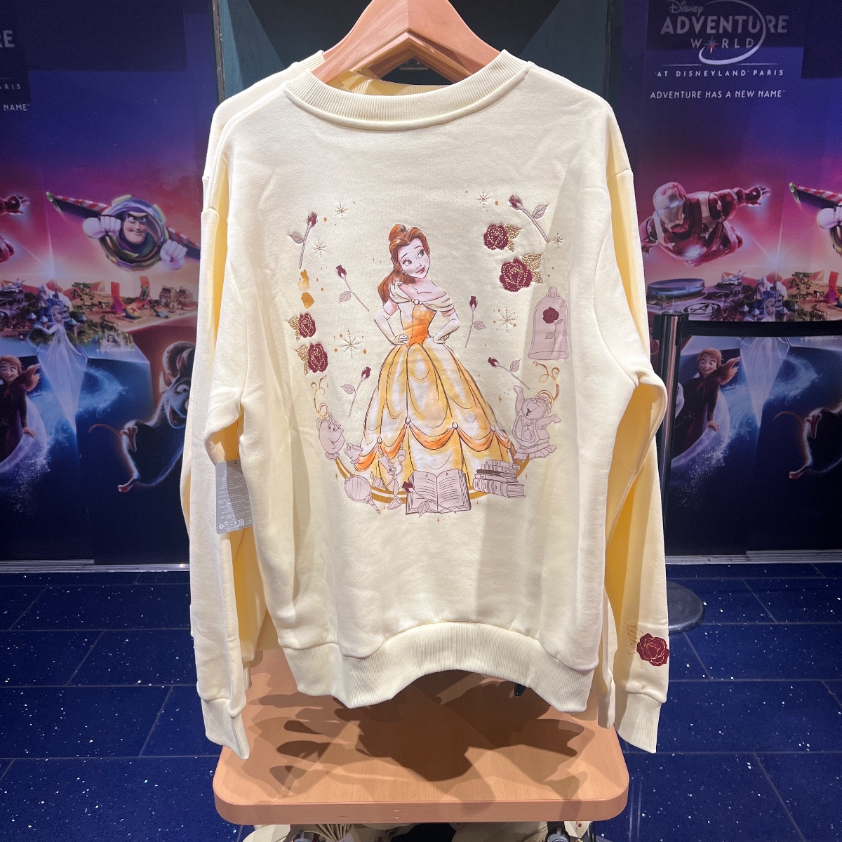 Disney Store Beauty and the Beast Gold Embroidered Sweater view 1