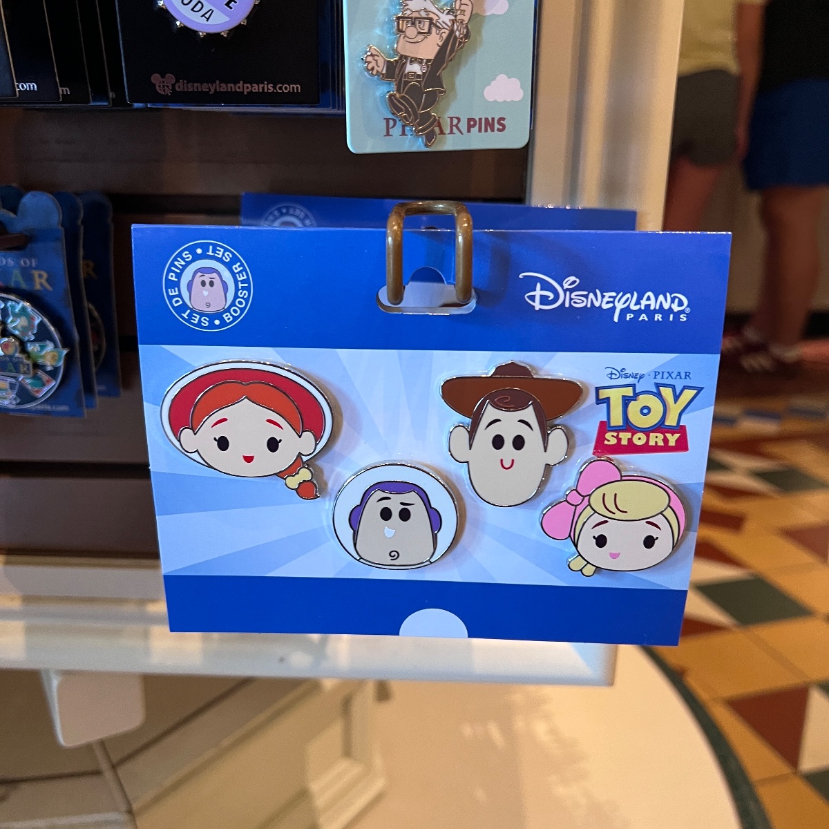 Disneyland Paris Toy Story Buzz Woody Jessie Bo Peep Booster Pin Set