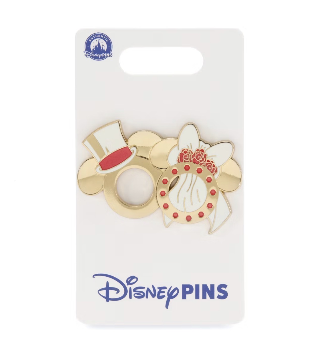 US Disney Golden Mickey Head Wedding Bands Pin view 1