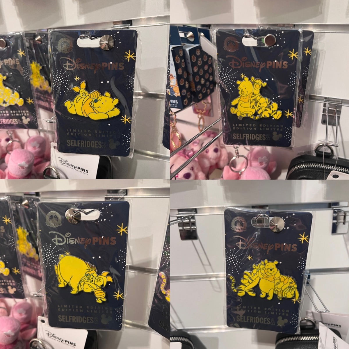 Disney Store Selfridges Limited Edition Winnie the Pooh 4 Pin Set