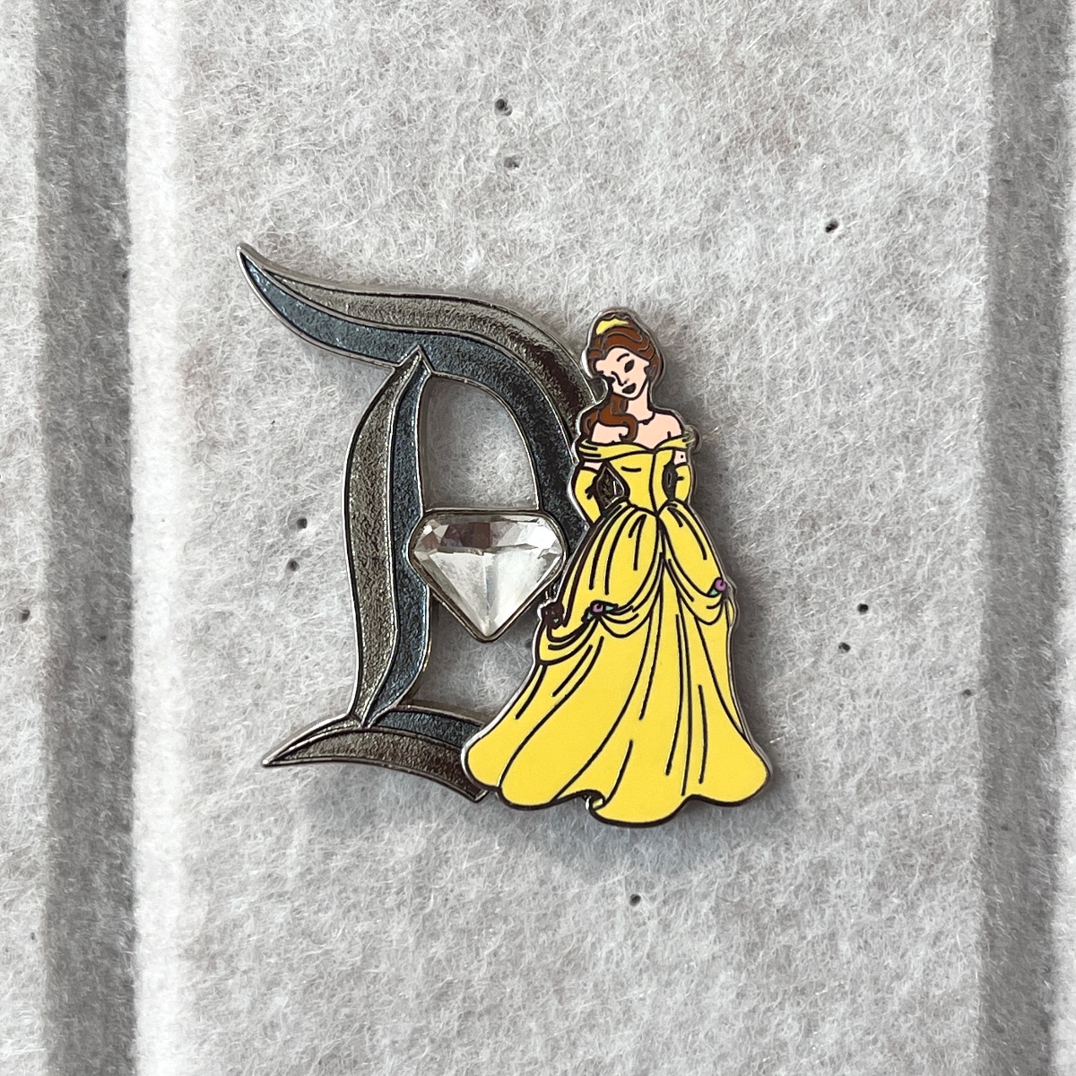 Disneyland Resort 60th Anniversary Limited Edition Diamond ‘D’ Beauty and the Beast Belle Pin