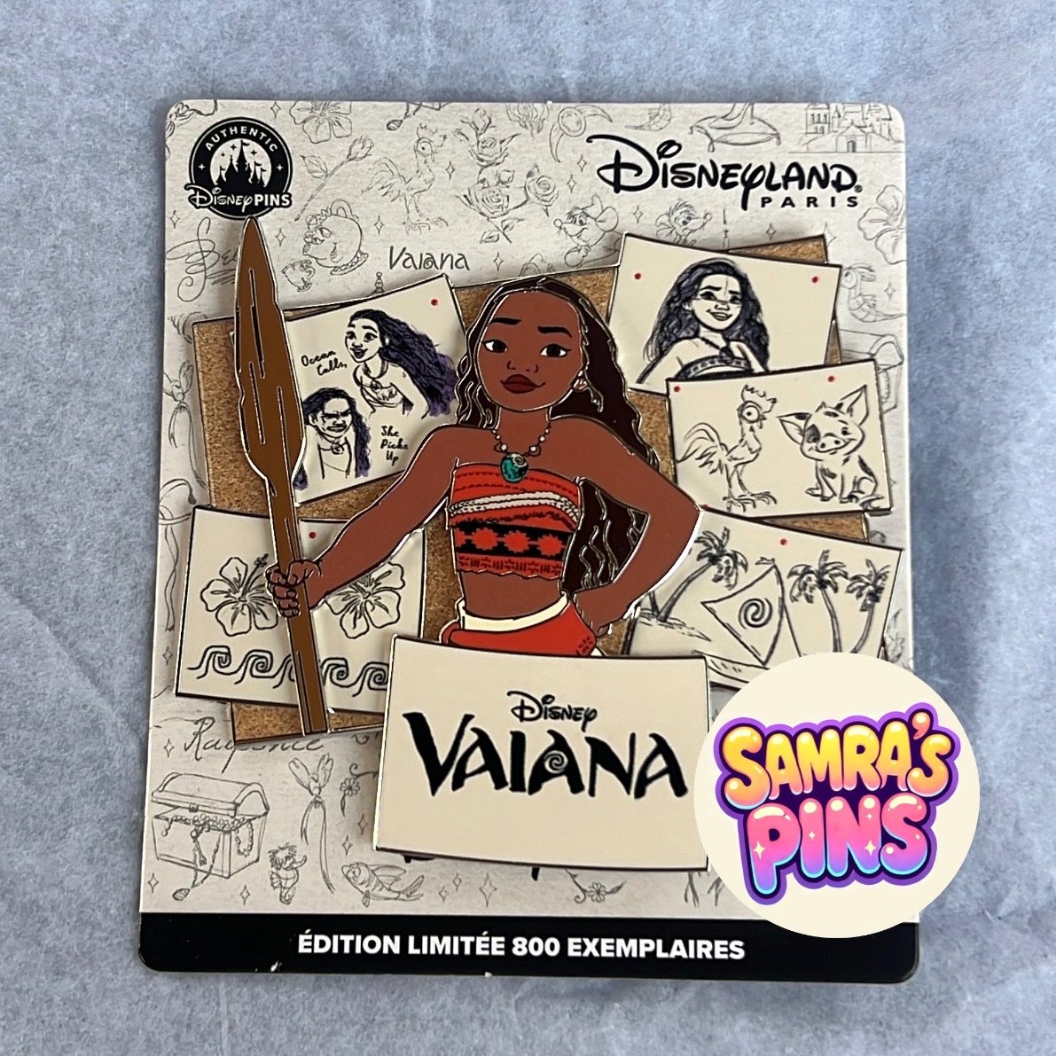Disneyland Paris Limited Edition Moana Princess Studio Sketch Pin