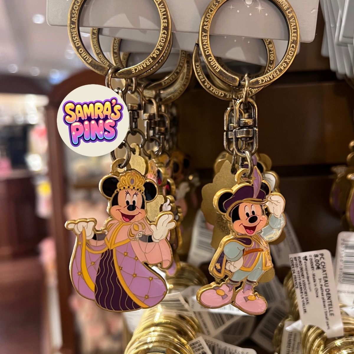 Disneyland Paris Hotel Mickey Minnie Banquet Keyring Set