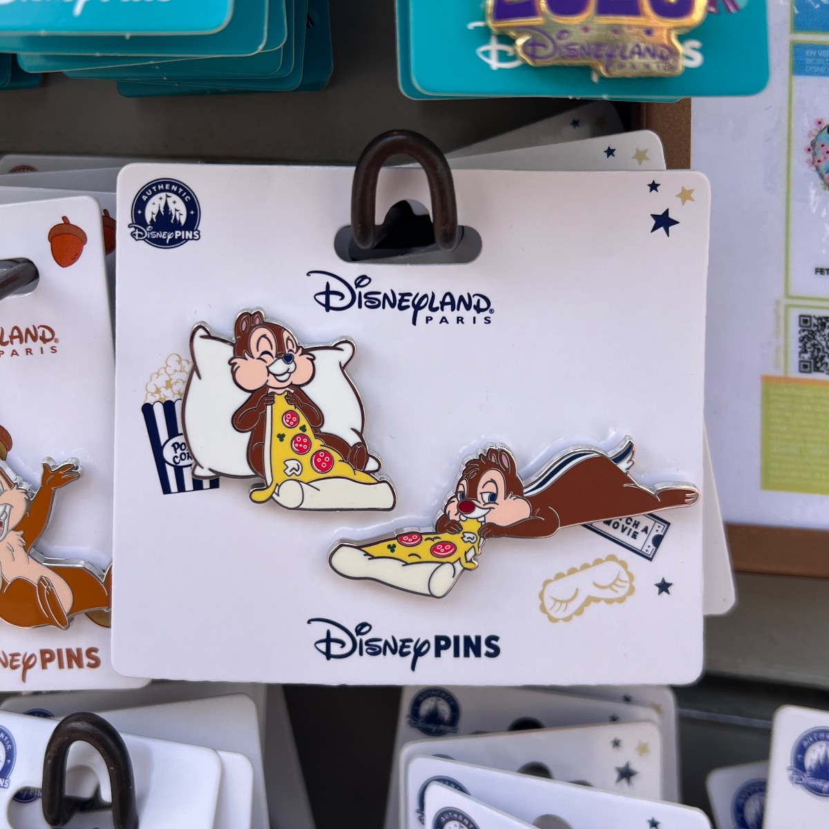 Disneyland Paris Pyjama Party Chip and Dale Pin Set view 1