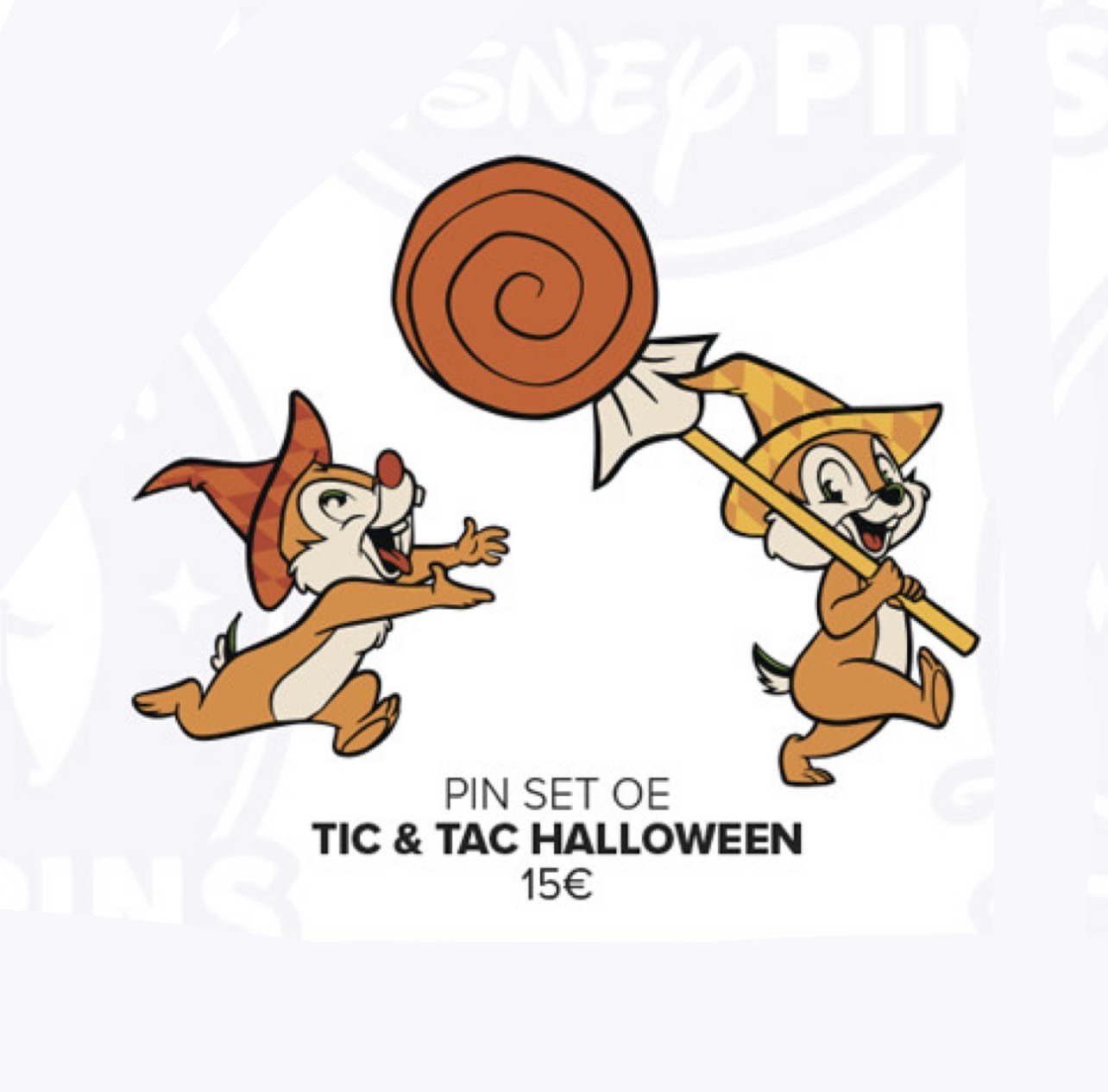 Disneyland Paris October 2026 Halloween Chip and Dale Candy Pin