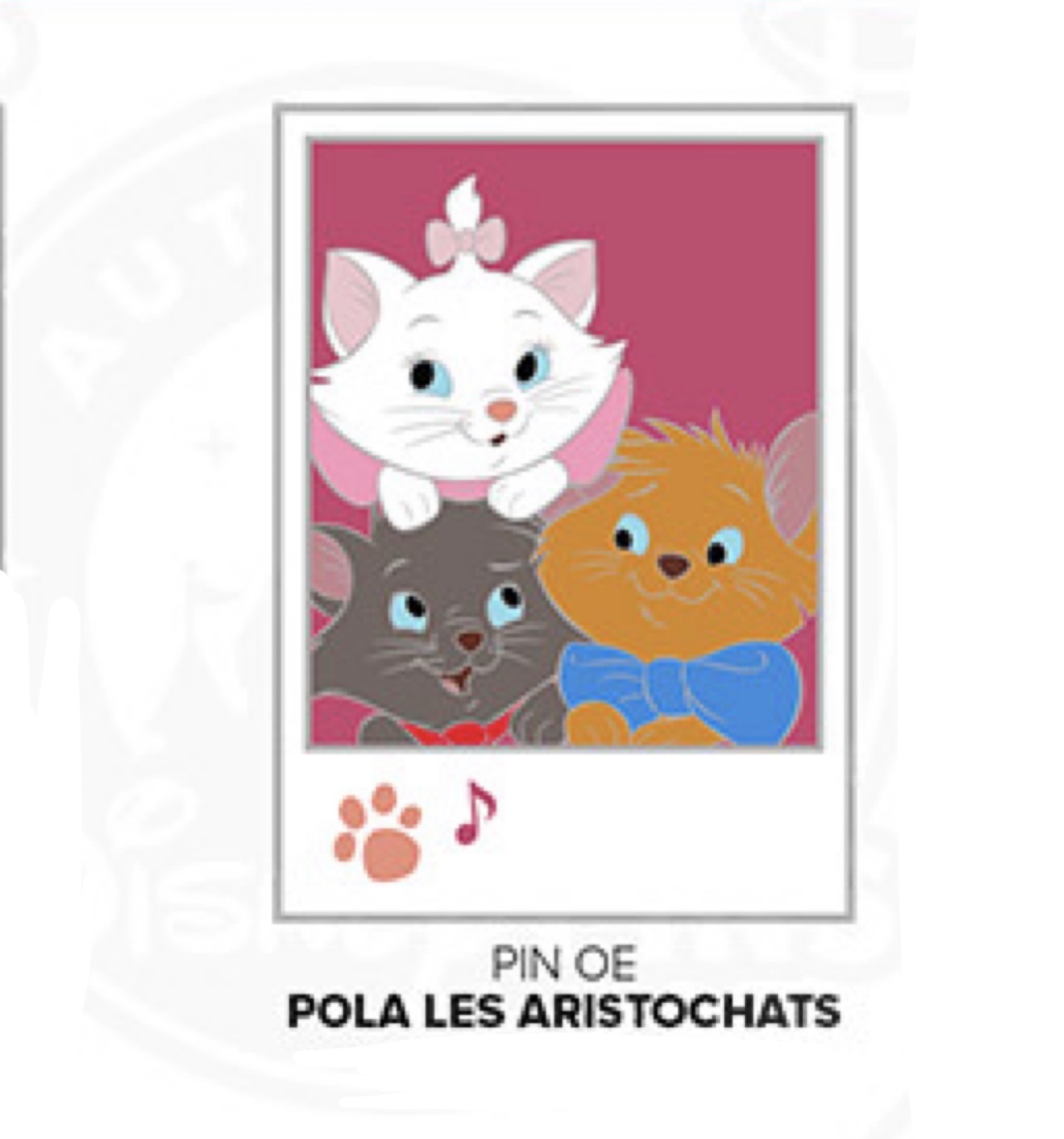 Disneyland Paris August 2026 Aristocats Polaroid Pin