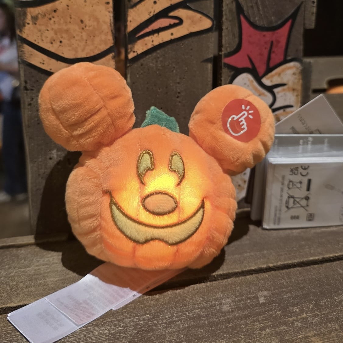 Disneyland Paris Halloween Light-Up Pumpkin Mickey Mouse Shoulder Pal Plush