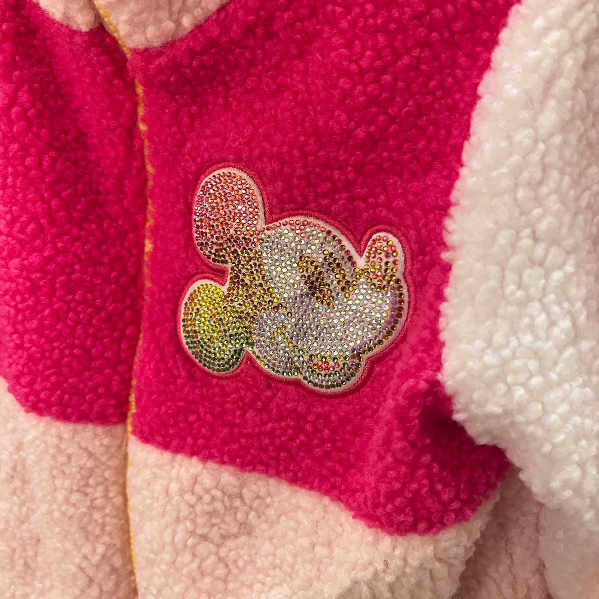 Disneyland Paris Kids Full Zip Pink Colour Block Fleece Jacket view 2
