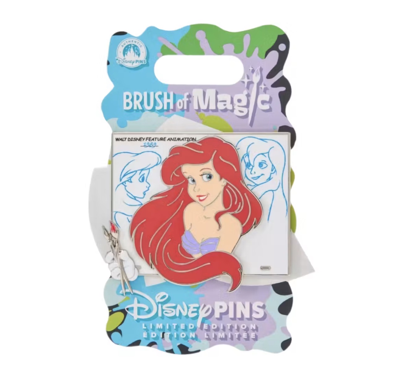 Disney Store Limited Edition Brush of Magic The Little Mermaid Ariel Pin view 1