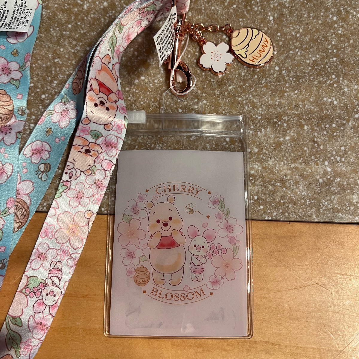 Disneyland Paris Cherry Blossom Winnie the Pooh Lanyard view 2