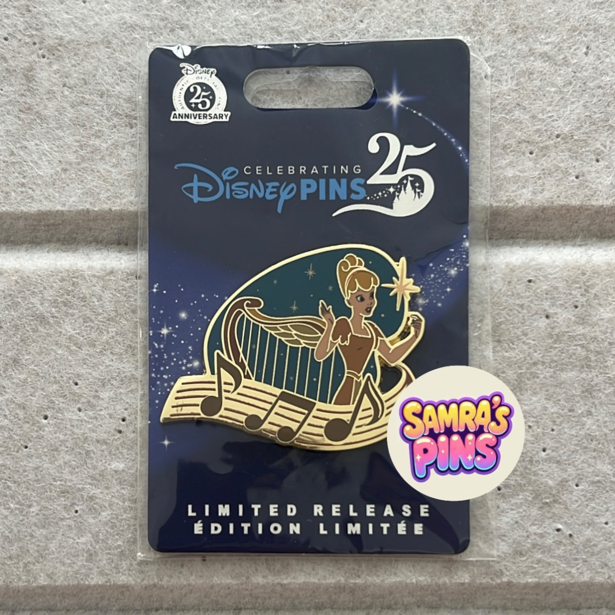 Disney Store Limited Edition Magic of Disney Golden Harp Pin view 1