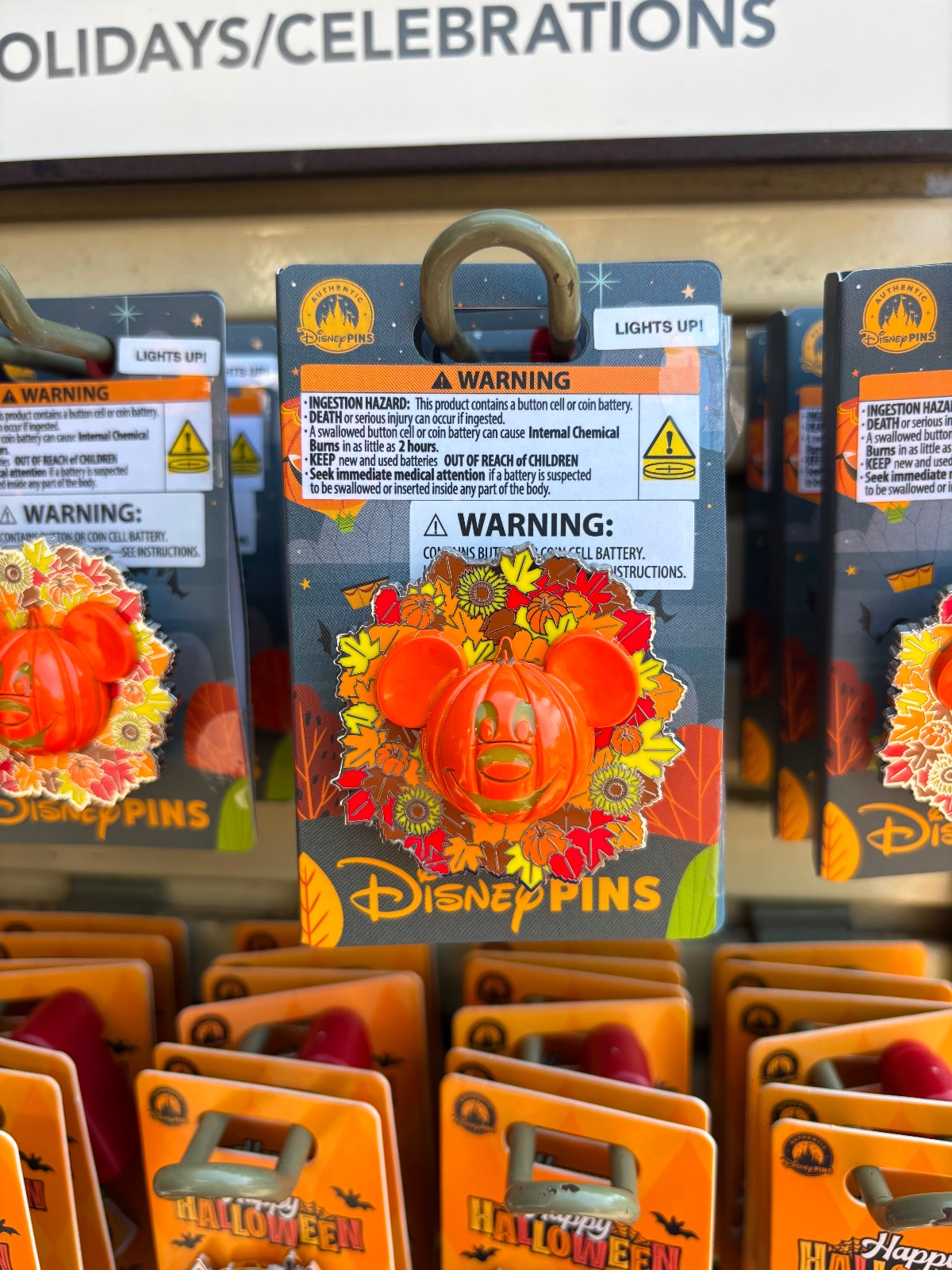 Disneyland Resort Light Up Mickey Mouse Pumpkin Pin view 1