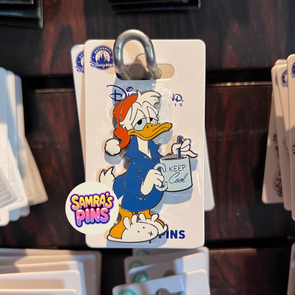 Disneyland Paris Hot Chocolate Sleepy Donald Duck Pin view 1