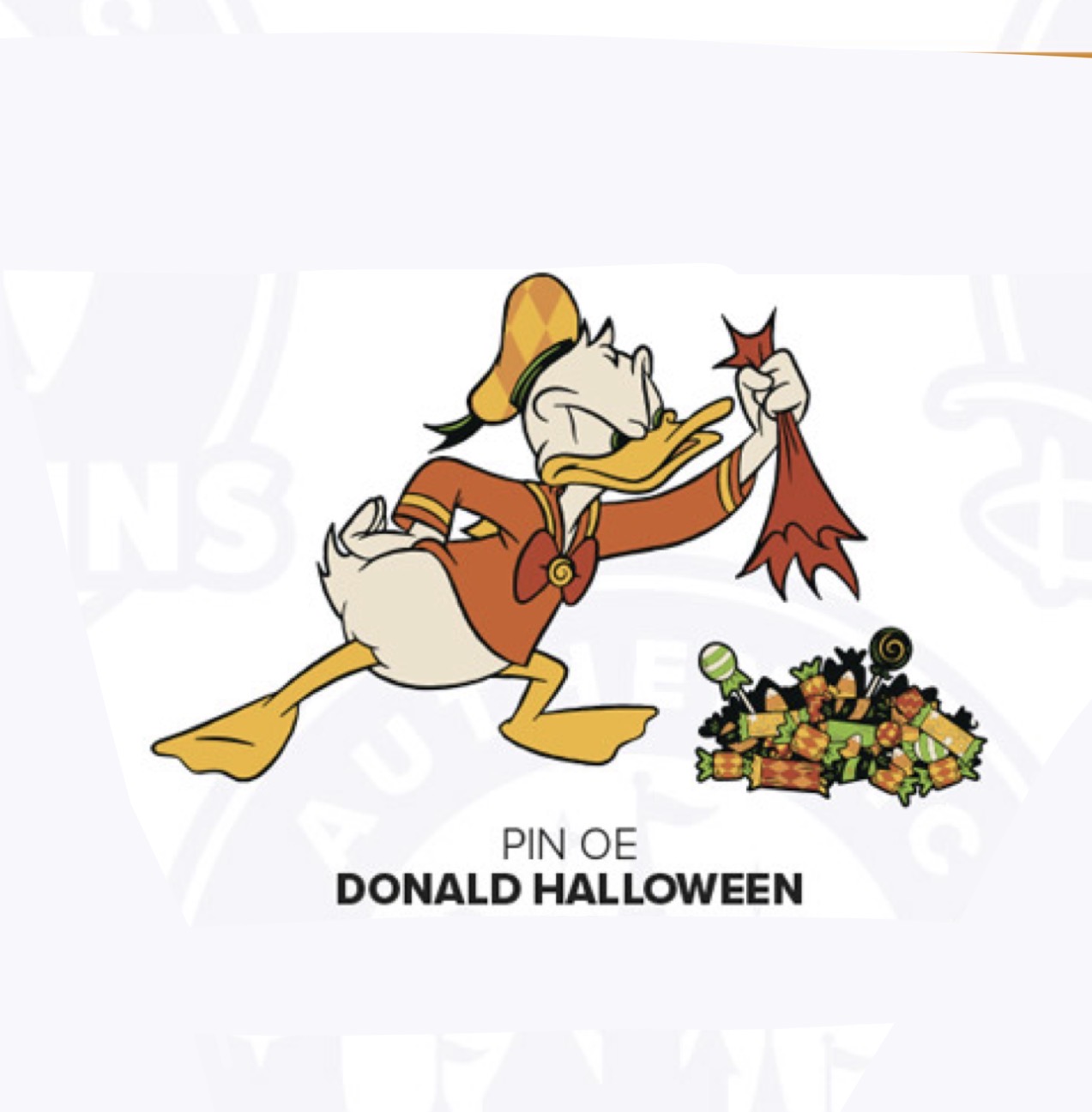 Disneyland Paris October 2026 Halloween Donald Duck Candy Pin