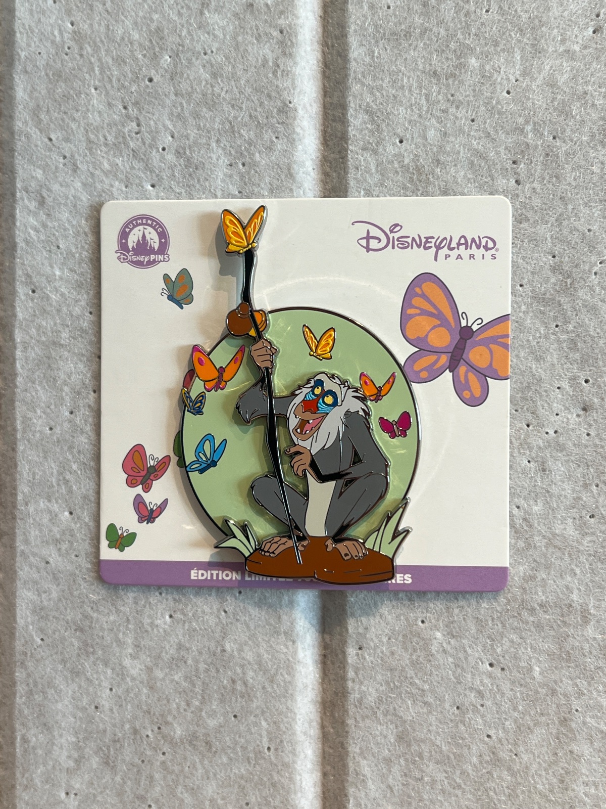 Disneyland Paris Limited Edition Butterflies Lion King Rafiki Pin view 1