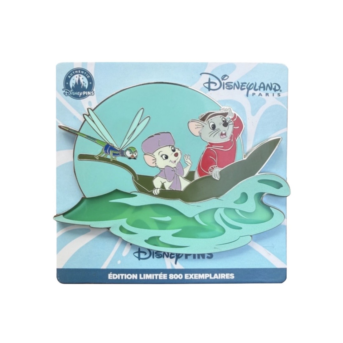 Disneyland Paris Limited Edition Rescuers Biana and Bernard Leaf Wave Pin view 1