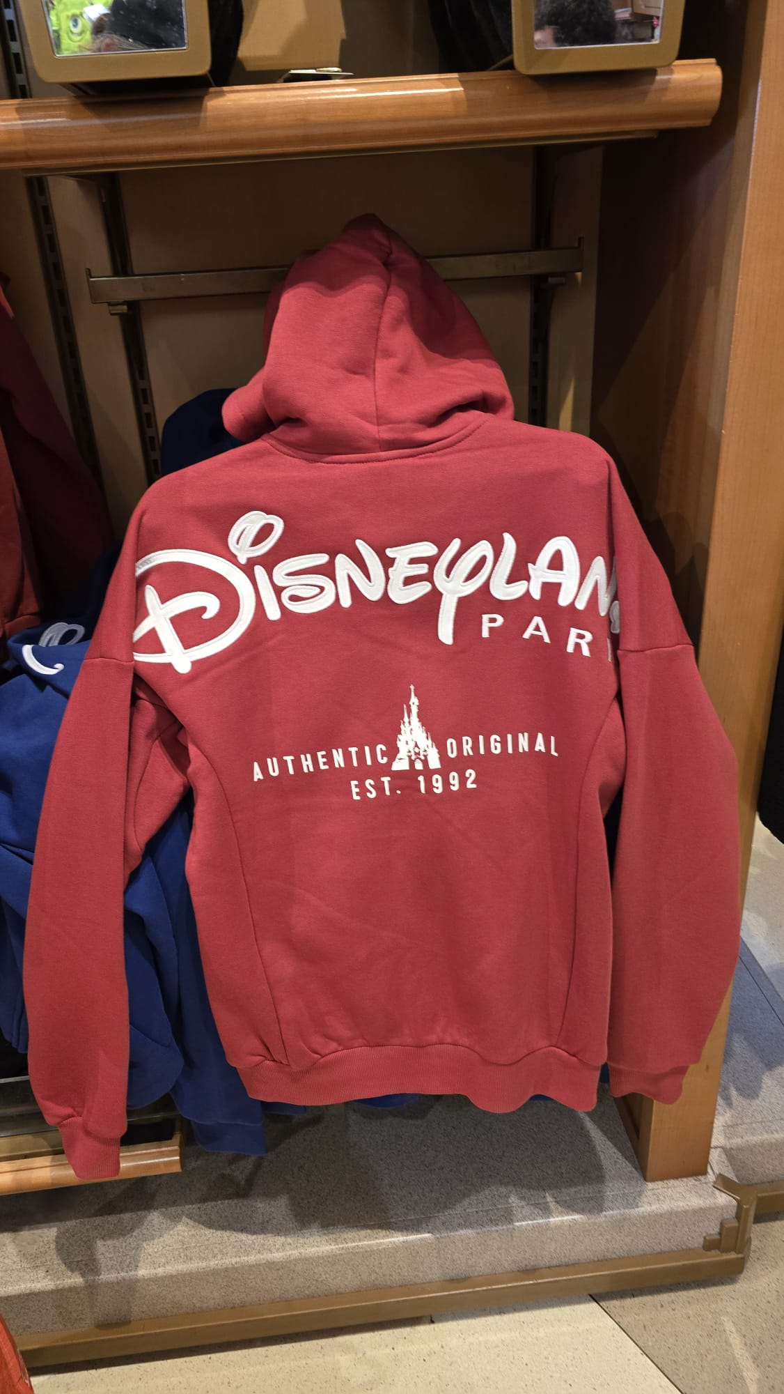 Disneyland Paris Red Embroidered Logo Hoodie