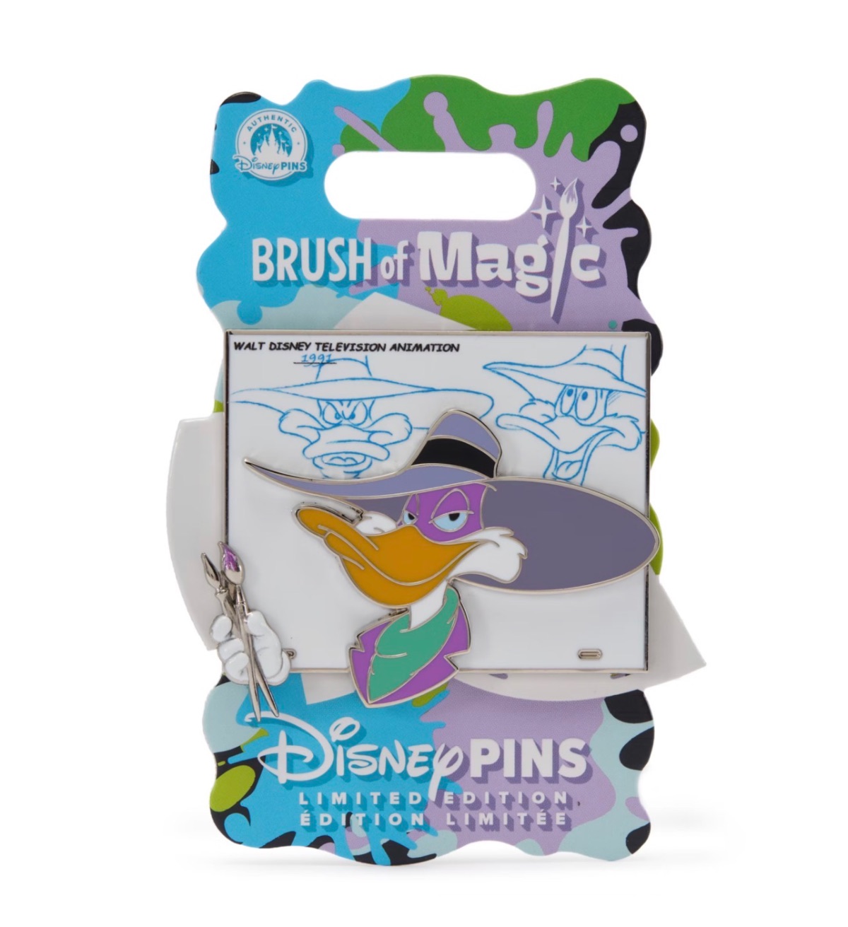 Disney Store Limited Edition Brush of Magic Darkwing Duck Pin