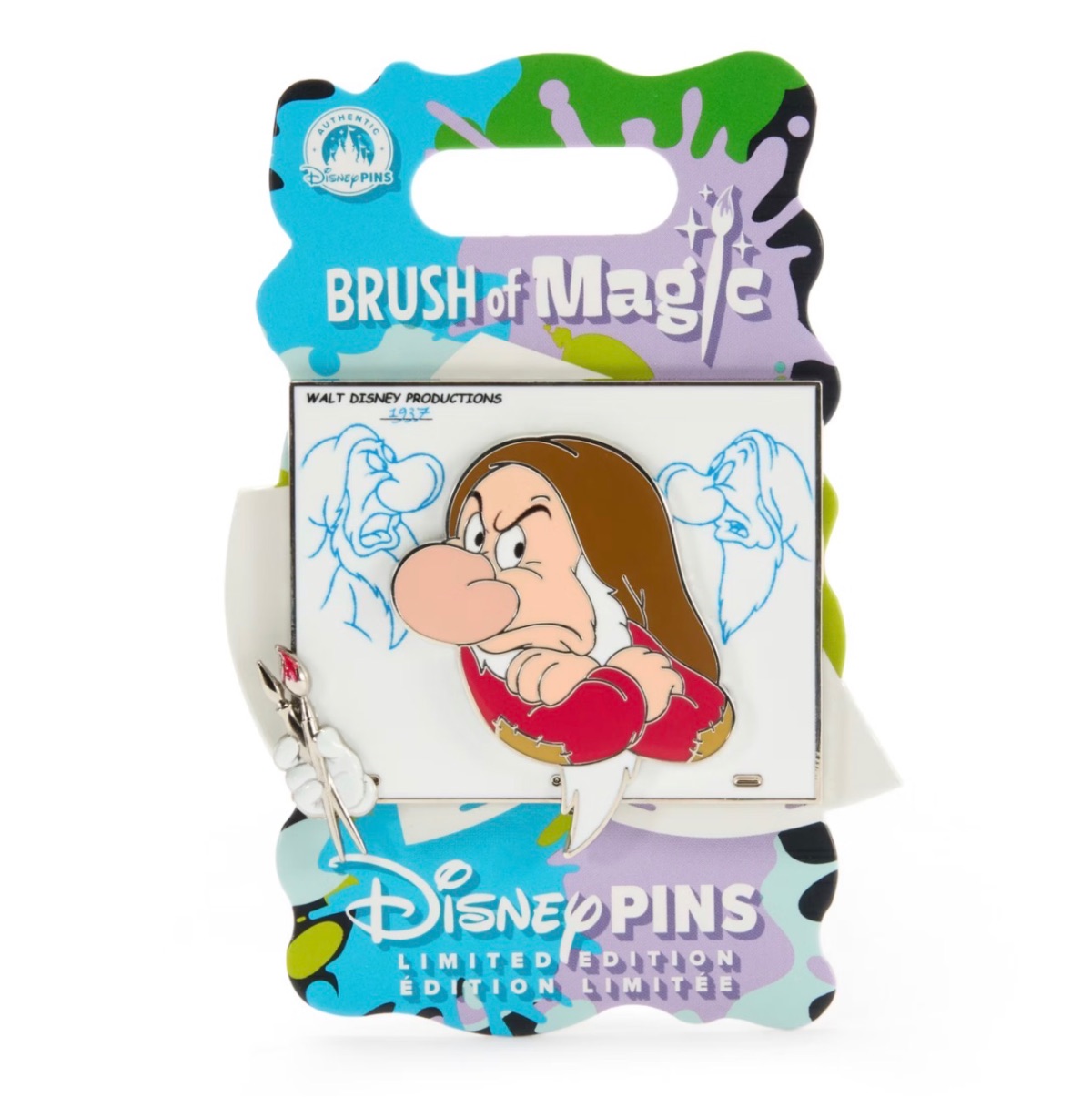Disney Store Limited Edition Brush of Magic Grumpy Pin