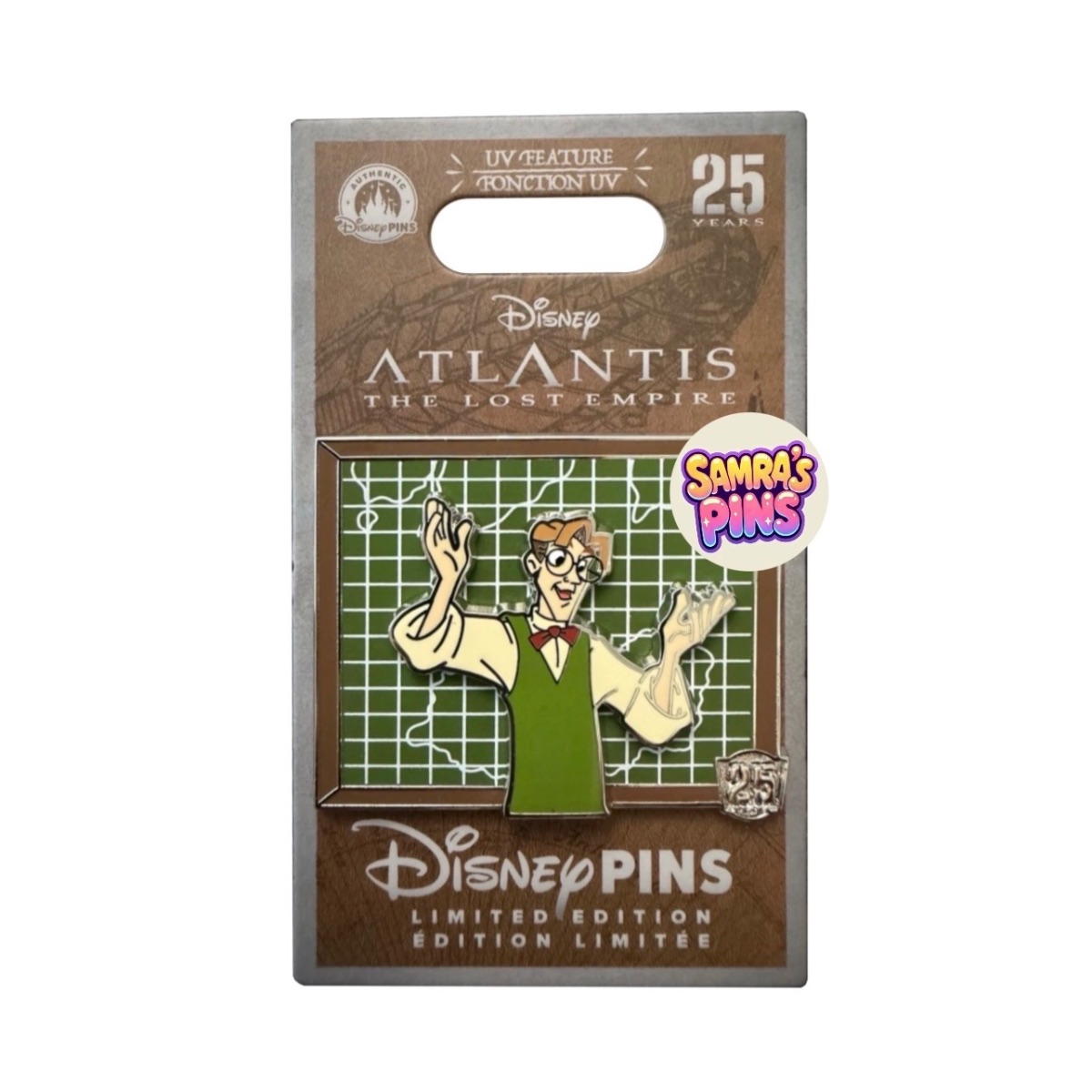 US Disney Limited Edition Atlantis The Lost Empire 25th Milo Map Pin
