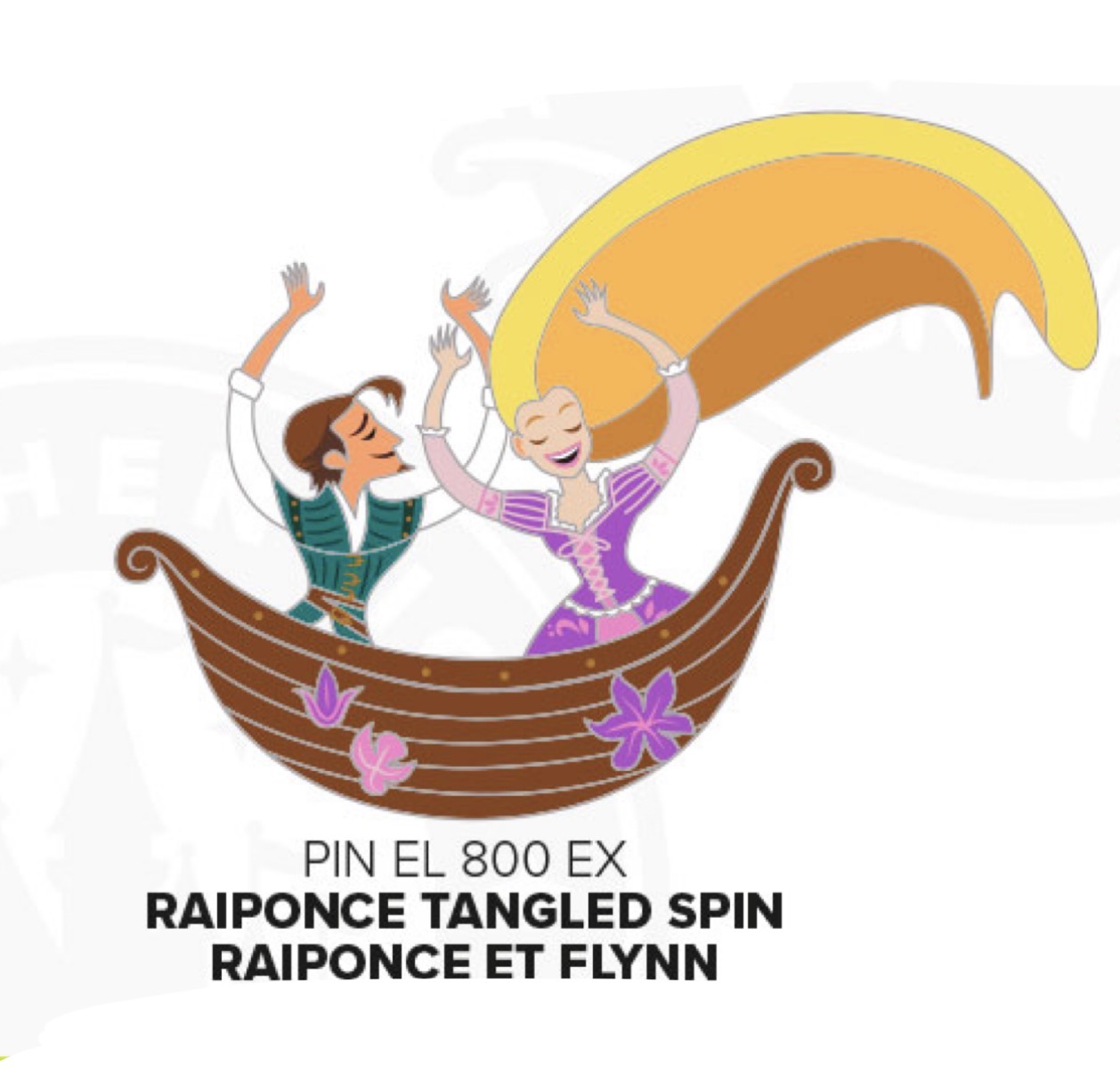 Disneyland Paris Limited Edition Tangled Spin Rapunzel Flynn Rider Pin