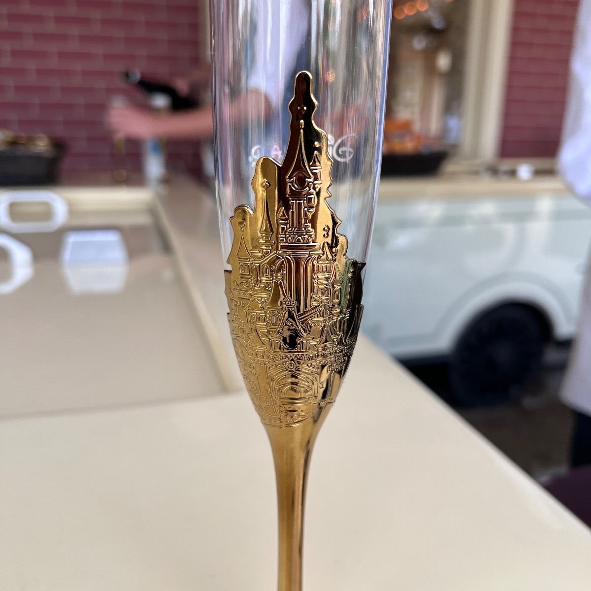 Disneyland Paris Plastic Gold Champagne Flute view 2