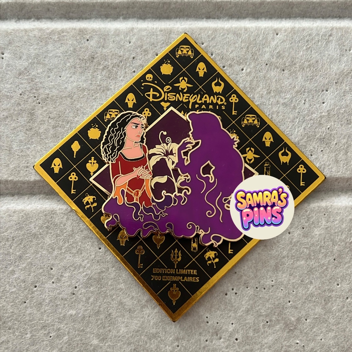 Disneyland Paris Limited Edition Tangled Mother Gothel Rapunzel Silhouette Pin