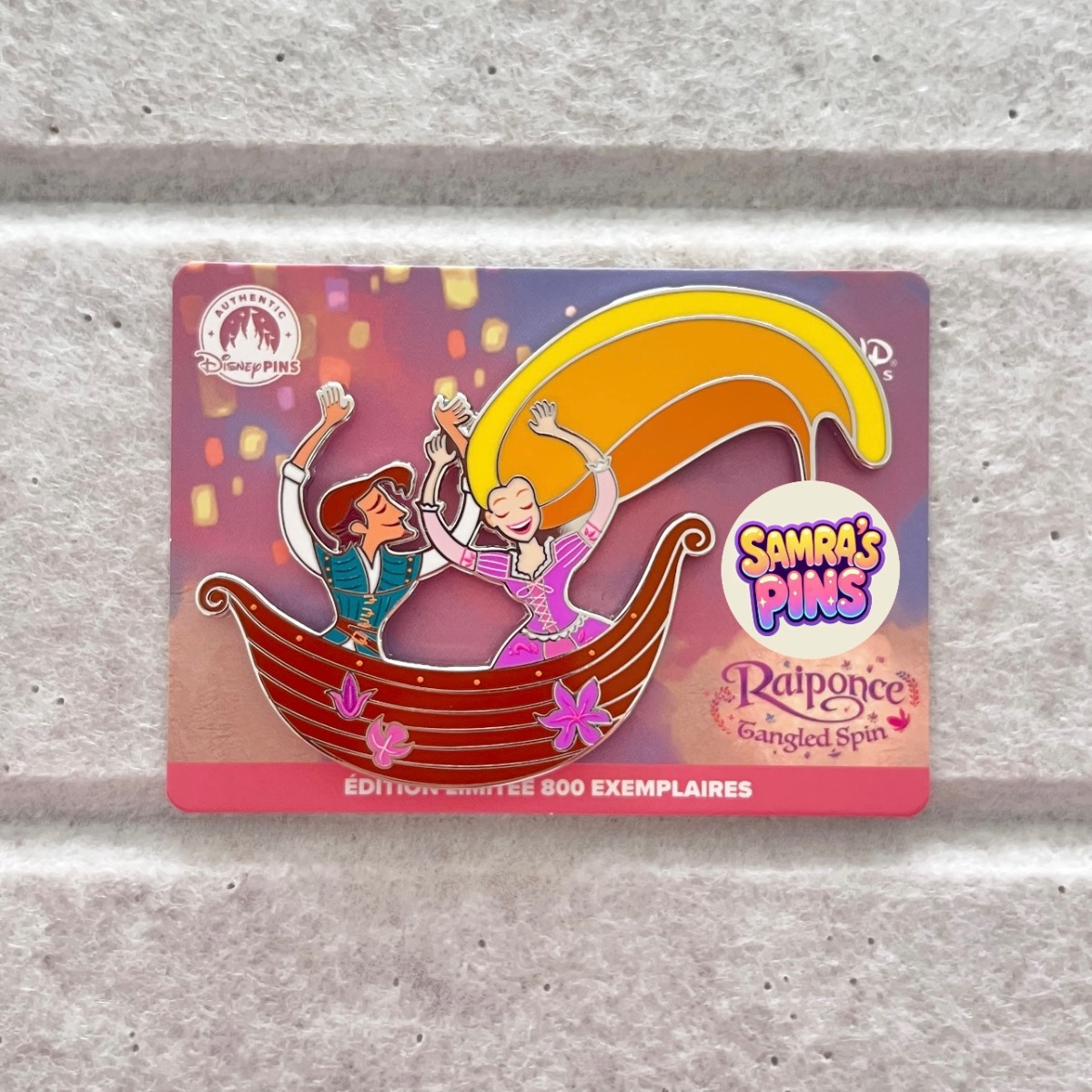 Disneyland Paris Limited Edition Tangled Spin Rapunzel Flynn Rider Pin view 1