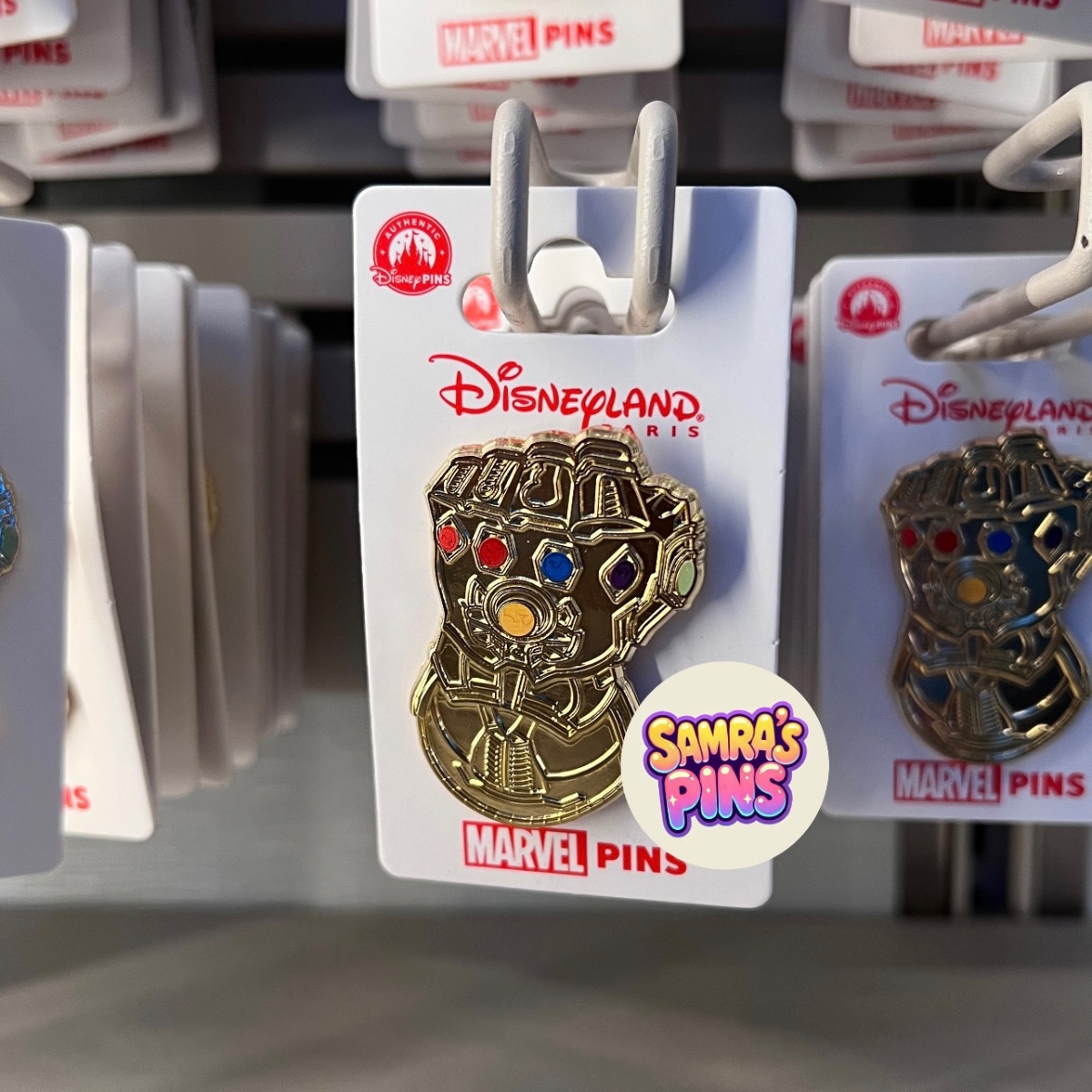 Disneyland Paris Marvel Thanos Infinity Gauntlet Pin view 1