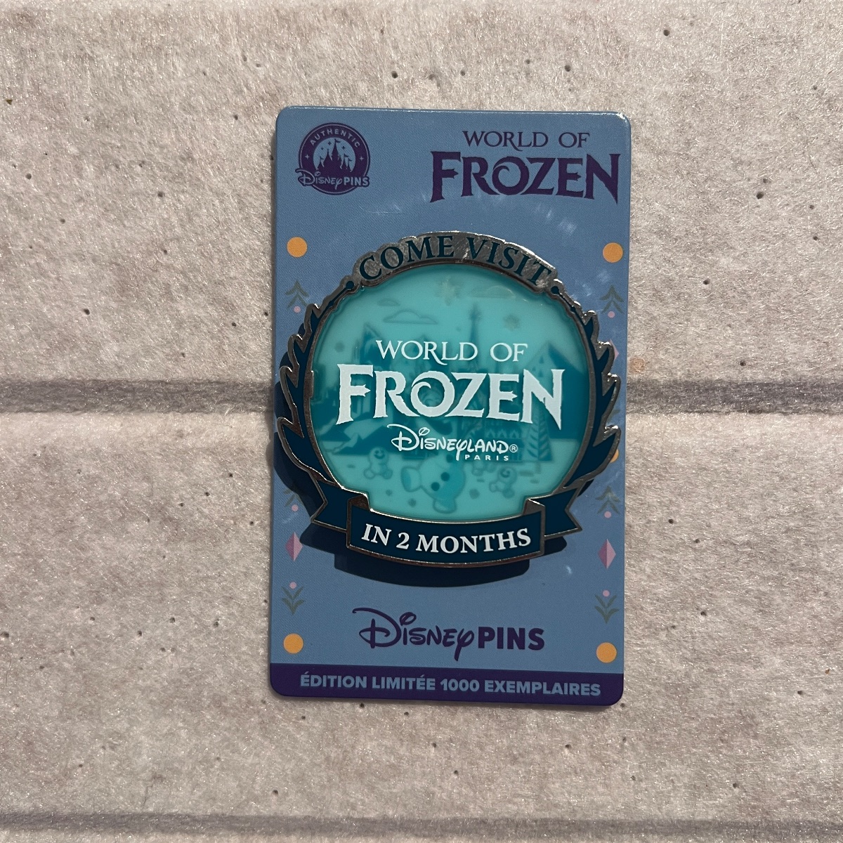Disneyland Paris Limited Edition World of Frozen 'In Two Months' Hinged Pin view 2