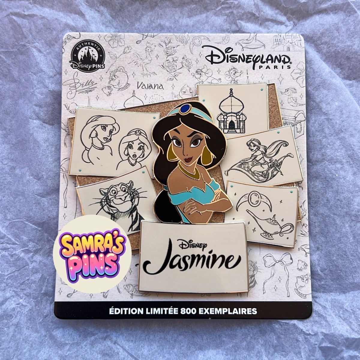 Disneyland Paris Limited Edition Jasmine Princess Studio Sketch Pin