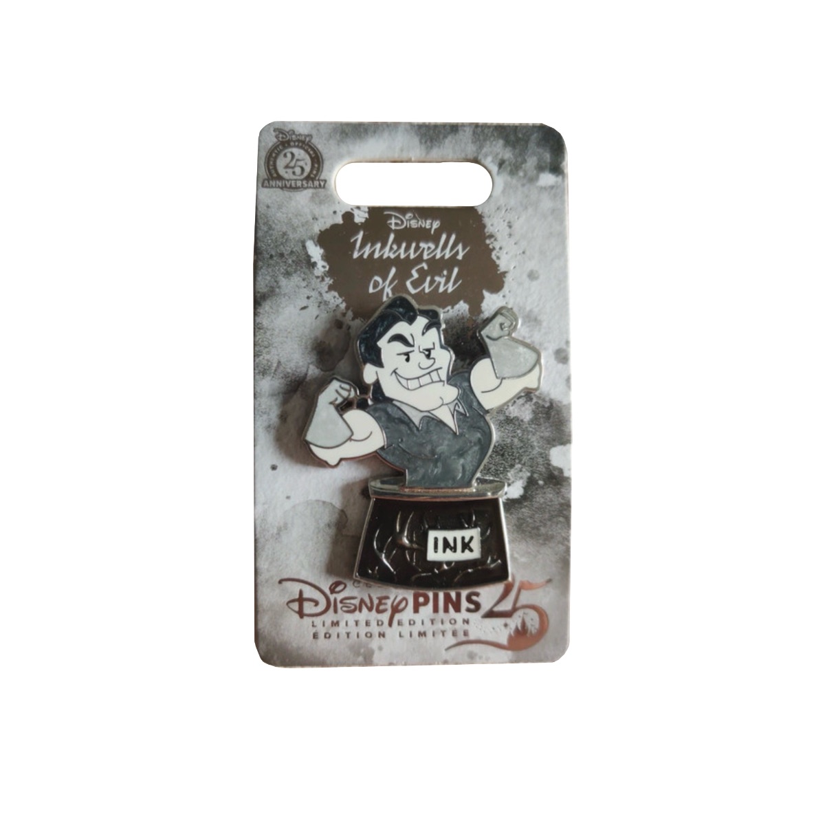 US Disney Limited Edition Inkwells of Evil Villains Gaston Pin