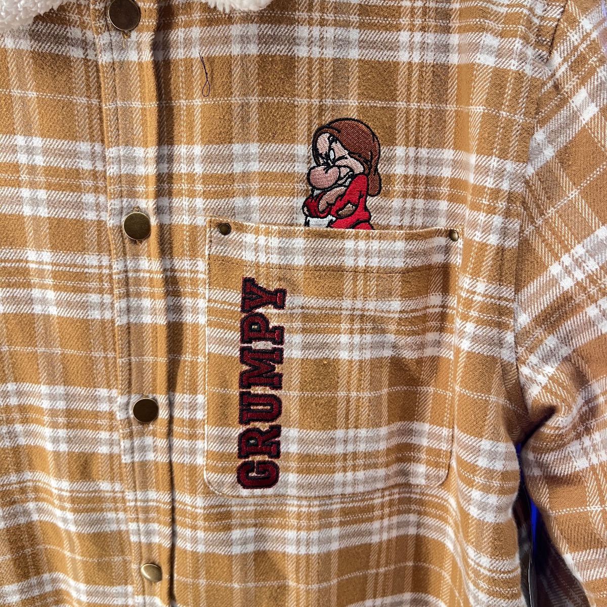 Disneyland Paris Snow White Grumpy Fleece Lined Plaid Jacket view 2