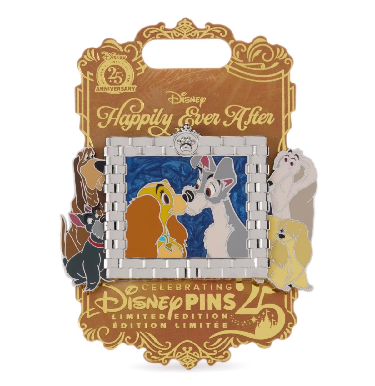 Disney Store Limited Edition Happily Ever After Lady and the Tramp Slider Pin