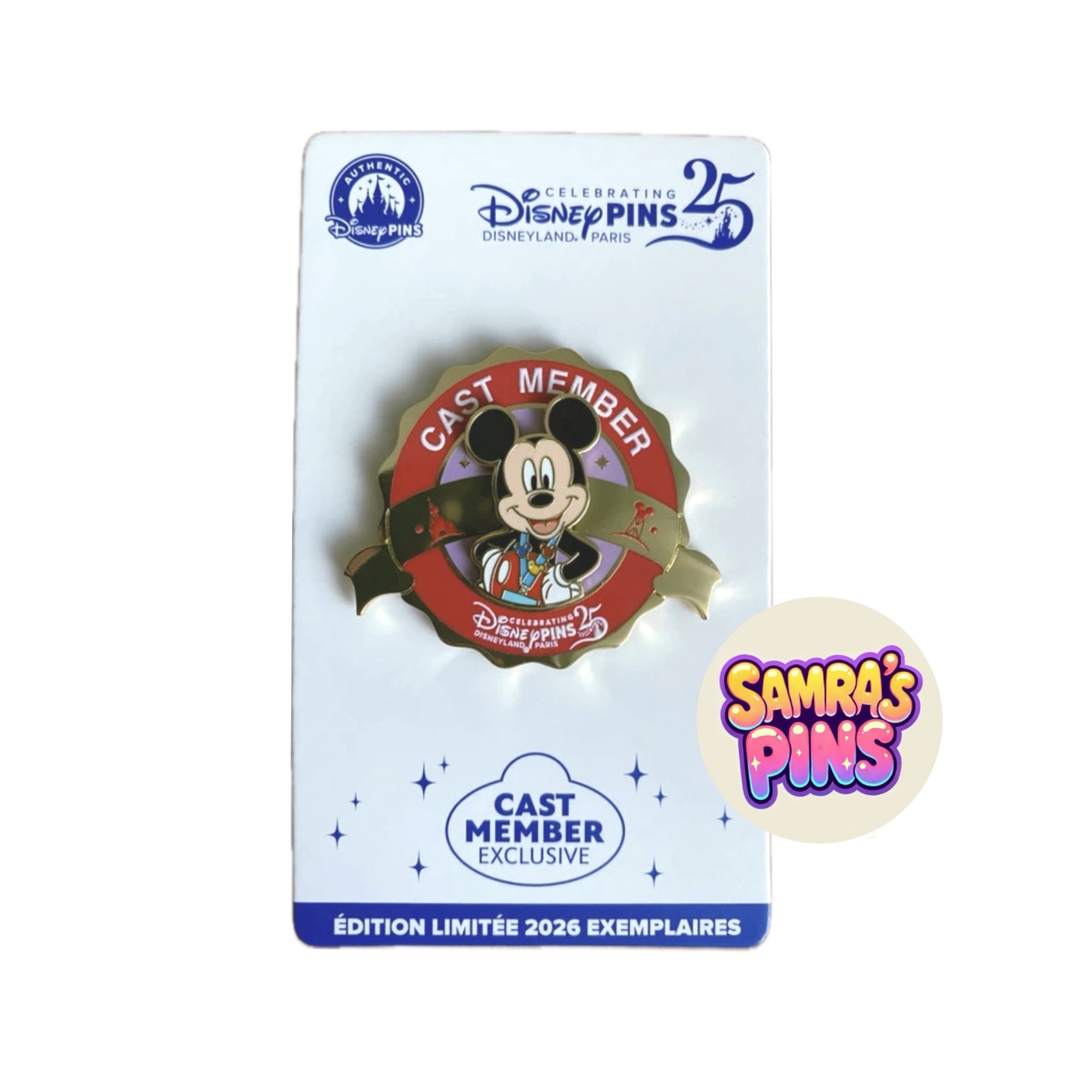 Disneyland Paris Limited Edition Cast Member Exclusive Mickey Pin Trading Pin