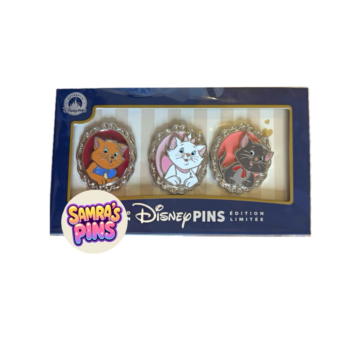 Disney Store Tails of Magic Aristocats 3 Pin Set