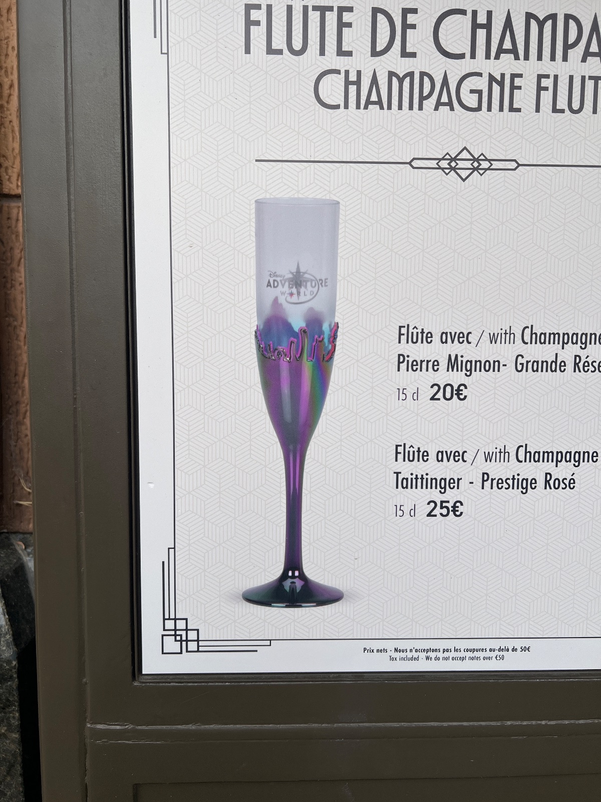 Disneyland Paris Plastic Adventure World Champagne Flute